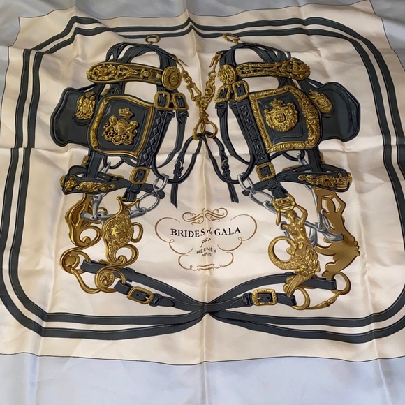 Hermes Brides de Gala Scarf in Gold and Black